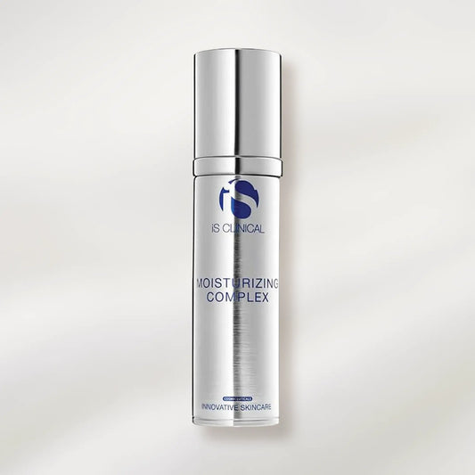 Skincare bottle labeled 'IS Clinical' on a light gray background