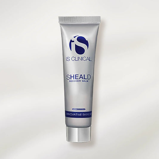 IS Clinical SHEALD Recovery Balm tube on a white background