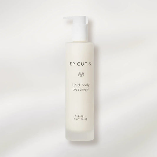 Epicutis lipid body treatment bottle on a white background