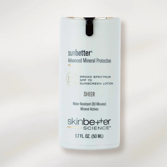 Sunbetter sunscreen lotion packaging on a white background